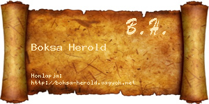Boksa Herold névjegykártya